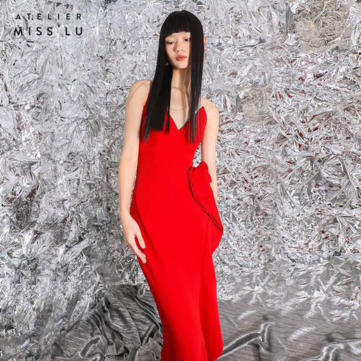 【Gabrielle】红色心形抹胸花朵装饰长礼服/0000283 商品图2