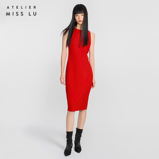 【Gloria】腰间褶皱设计修身礼服连衣裙/0000291 商品图0