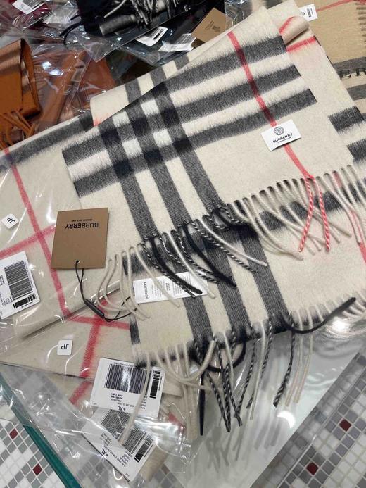 burberry专柜级经典羊绒格子围巾-石色 商品图1