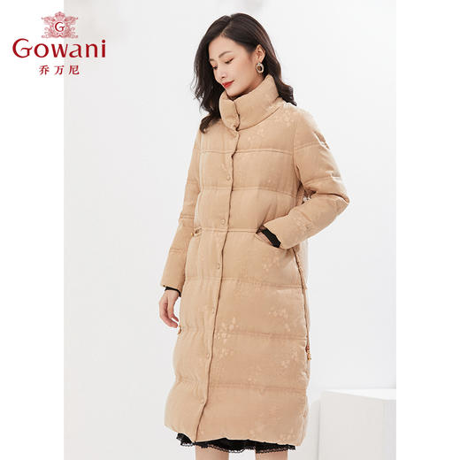 乔万尼冬中长款羽绒服90白鸭绒高级感提花EI4T597 商品图2