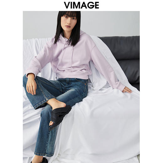 VIMAGE/纬漫纪春季新款时尚通勤休闲宽松百搭牛仔裤V1705322 商品图3