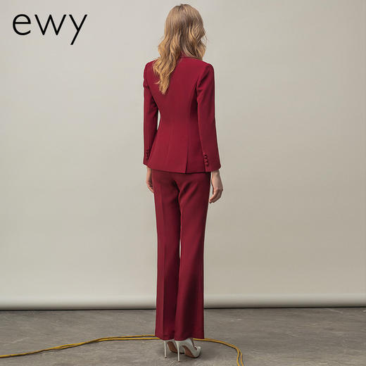 红色职业西装套装女气质秋冬新款年会西服商务工装阔腿裤职业装 商品图3