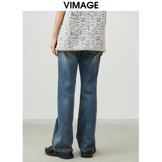 VIMAGE/纬漫纪春季新款时尚通勤休闲宽松百搭牛仔裤V1705322 商品图4