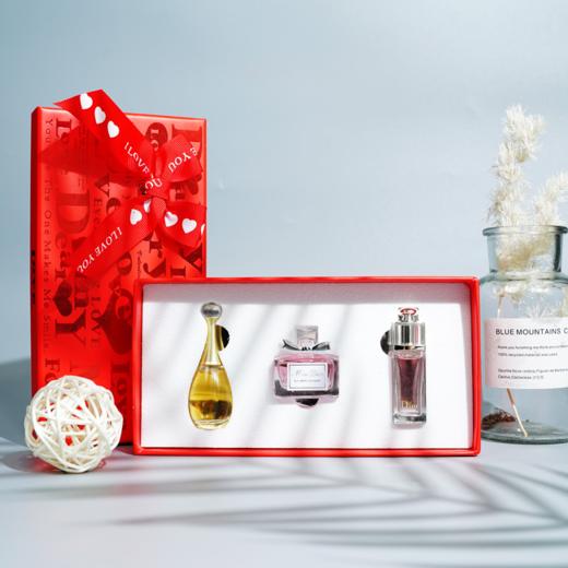 买即送欧莱雅紫熨斗眼霜小样7.5ml！丨Dior迪奥香水小样Q版三件套花漾甜心真我魅惑挚爱红色礼盒[福利品] 商品图0