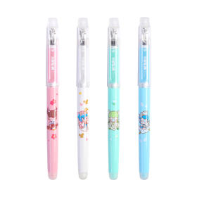 晨光可擦水性笔AKPC2802黑0.5mm大容量子弹头学生用水笔卡通笔