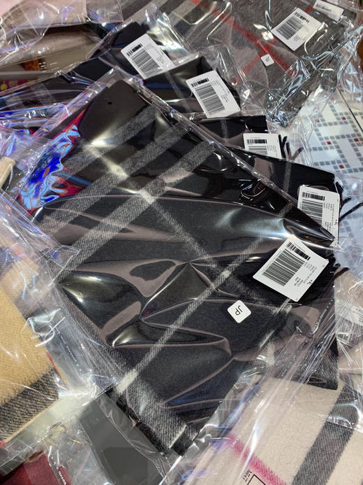 burberry专柜级经典羊绒格子围巾-黑色 商品图2