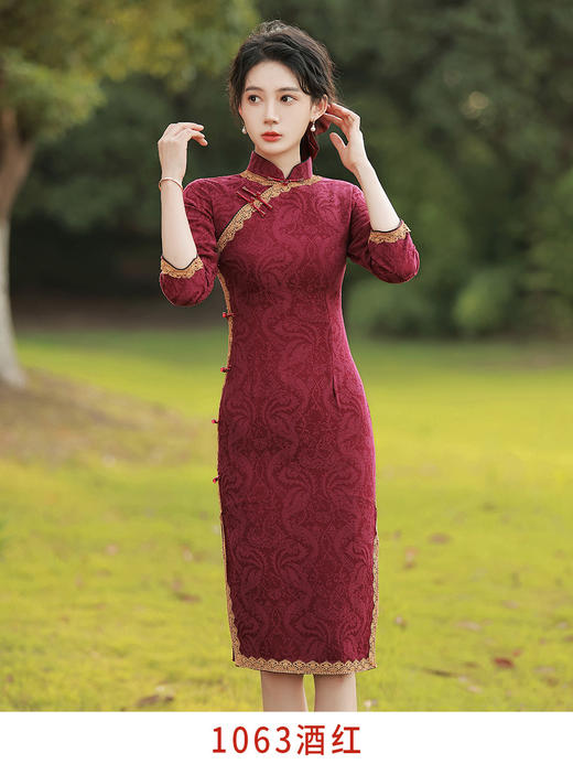 YG-1063秋季棉麻提花旗袍 改良复古中国风少女旗袍连衣裙 商品图5