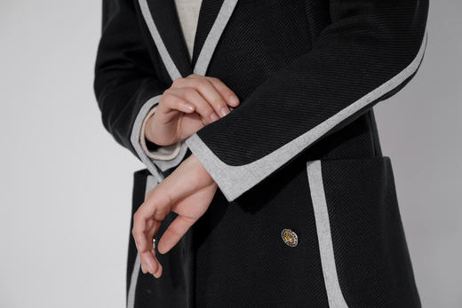 L1 臣禾西装领拼接撞色大口袋外套9203010277 商品图4