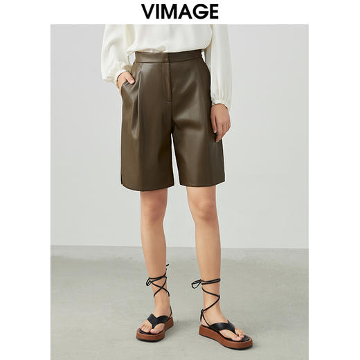 VIMAGE/纬漫纪春季新款洋气帅气显瘦垂感舒适直筒裤女裤V1705301 商品图0