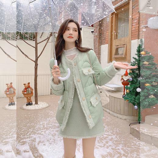 张心子「法兰西香颂」2021女冬新款半身裙套装轻熟夹棉外套两件套 U2111113 商品图1