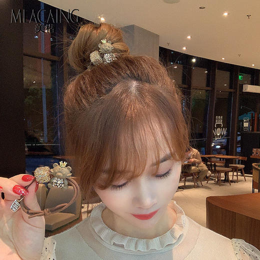 【两条装】网红ins风红色小老虎发绳本命年头绳皇冠生肖虎精致水钻秋冬皮筋 商品图3