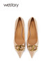 westory真皮高级质感高跟鞋职场通勤单鞋女漆皮细跟纯色单鞋女S22AE54281 商品缩略图2