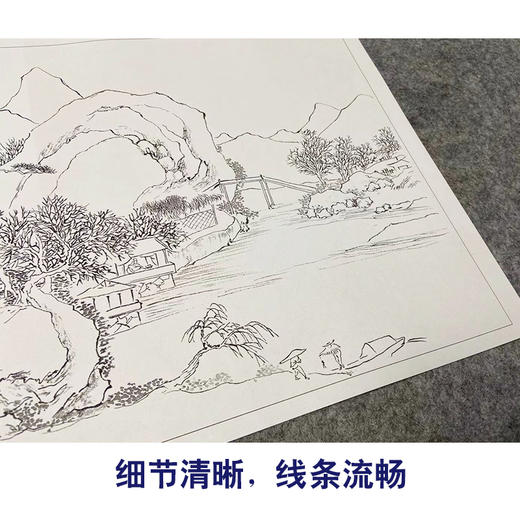 黄山寿工笔画白描底稿拟古山水册小品一套六幅册页尺寸30*41厘米MT10 商品图4