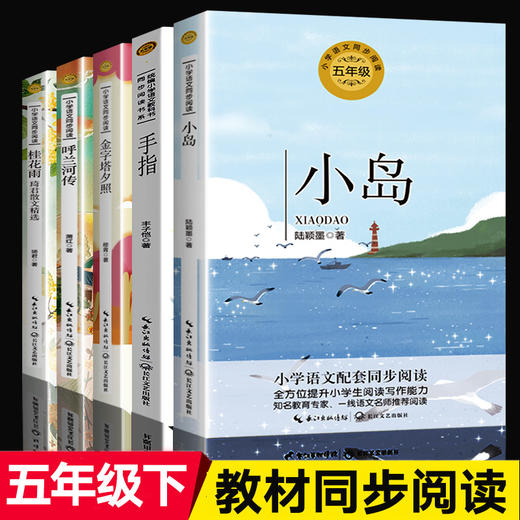 全套5册 五年级下册课外书必读老师推荐正版小学语文教材配套同步阅读四5六 小岛书桂花雨琦君呼兰河传丰子恺散文集人教版儿童文学 商品图0