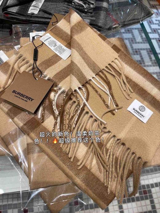 burberry专柜级经典羊绒格子围巾-奶茶色 商品图1