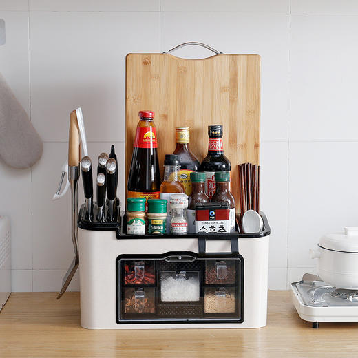 多功能厨房收纳架 调味瓶调味料储物架 筷子收纳组合刀五格置物架S仓 商品图1