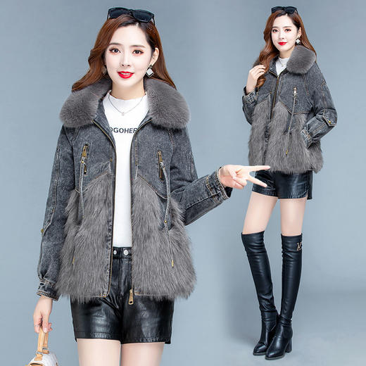 YWE  KKALSY45白鸭绒加厚保暖牛仔羽绒服 商品图1