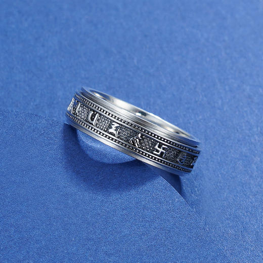 子佩集S925银【禅诵真言】戒指【CY703833】男士2111 商品图1