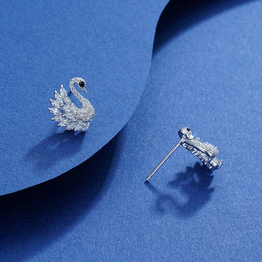 子佩集S925银【双鹄】耳钉【Z11963】天鹅2111 商品图6