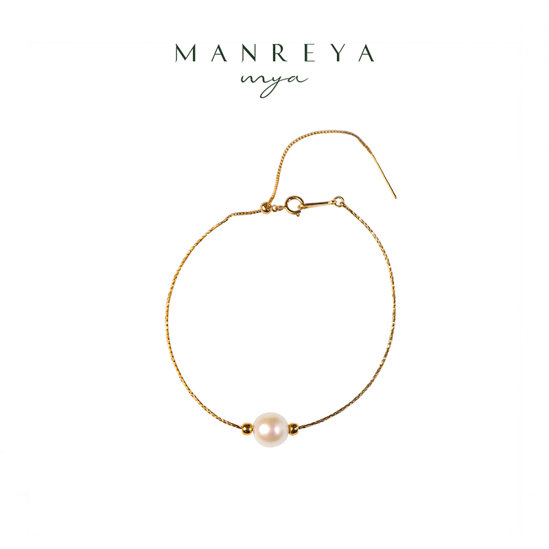 Manreya玛芮雅「以爱之名」18K注金天然淡水AK珍珠女士优雅简约手镯