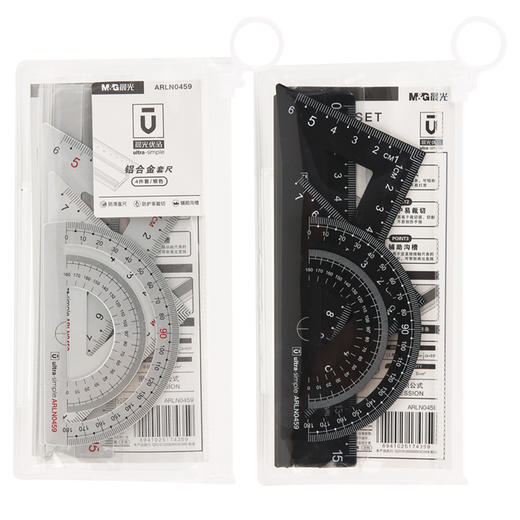 晨光铝合金套尺ARLN0459文具学生尺子四件套15厘米测量工具（颜色随机） 商品图0