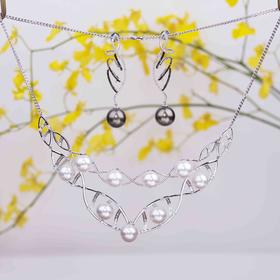 「DNA生命密码」澳白珍珠钻石项链9粒12mm澳洲白珍珠2.36克拉钻石28.46克18K白金