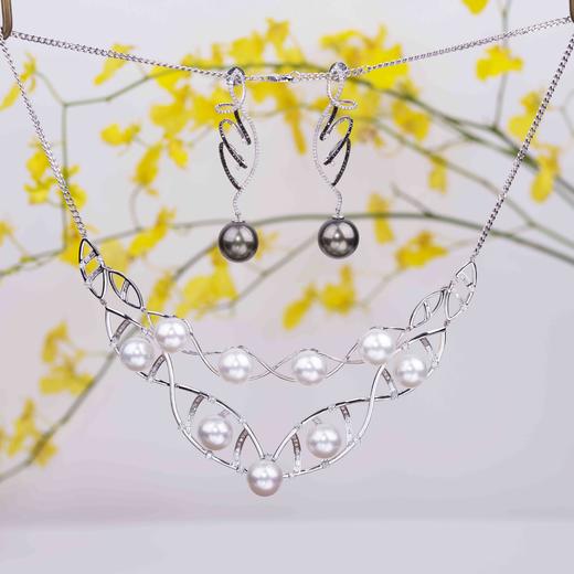 「DNA生命密码」澳白珍珠钻石项链9粒12mm澳洲白珍珠2.36克拉钻石28.46克18K白金 商品图0