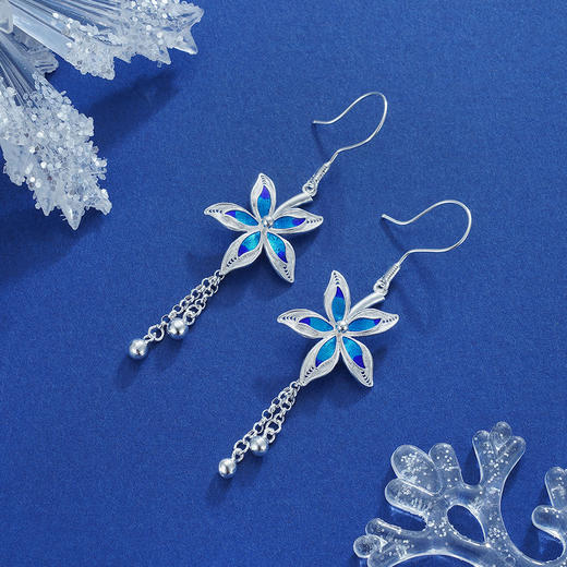 子佩集S990银【雅蕊】耳环【QFES017】花丝珐琅彩2111 商品图2