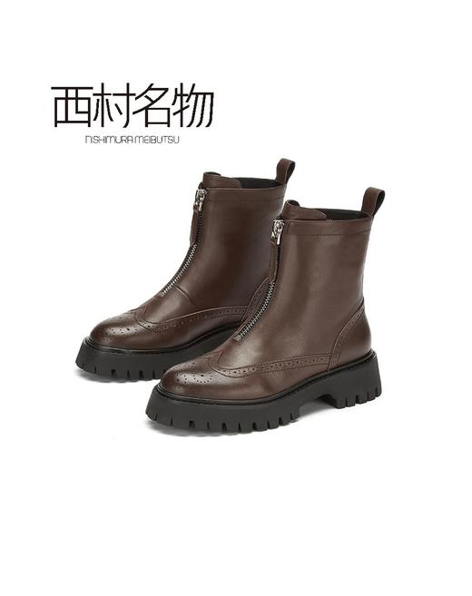 西村名物2020秋冬新款短靴女厚底朋克风系带潮流暗黑马丁靴X20DC41951 商品图3