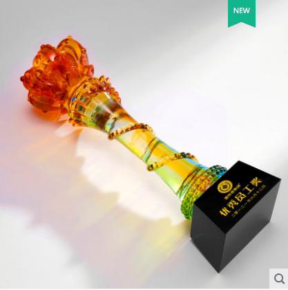 琉璃奖杯定制定做古法脱蜡烧制纪念品 商品图2