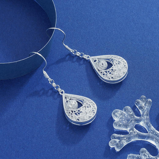 子佩集S990银【灵澈】耳环【QFES016】花丝2111 商品图5