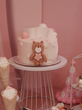 粉色小熊甜品台