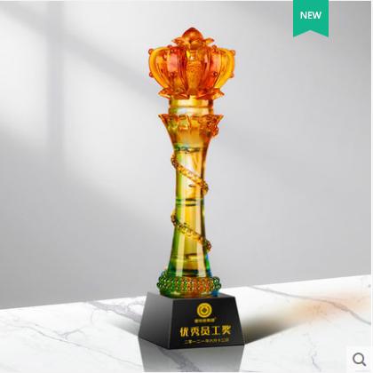 琉璃奖杯定制定做古法脱蜡烧制纪念品 商品图1