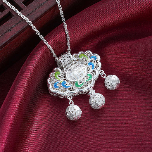 子佩集S990银【崇福锁】吊坠【QFDZ014】(不含链)花丝锁2111 商品图1