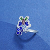 子佩集S990银【花下蝶】戒指【MXJZ001】花丝珐琅彩蝴蝶2111 商品缩略图3