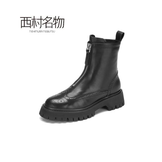 西村名物2020秋冬新款短靴女厚底朋克风系带潮流暗黑马丁靴X20DC41951 商品图1