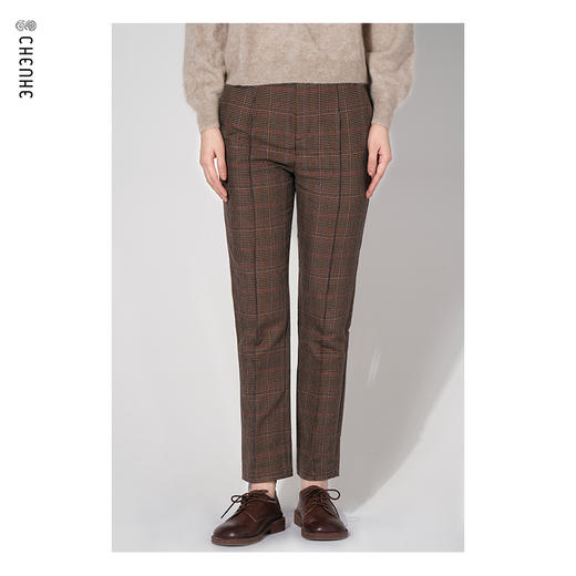 臣禾经典复古【格纹烟管裤】9203060177 商品图0