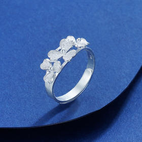 子佩集S990银【伊甸园】戒指【QFJZ001】花丝三叶花2111