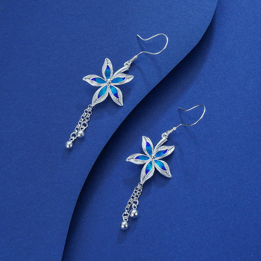 子佩集S990银【雅蕊】耳环【QFES017】花丝珐琅彩2111 商品图5