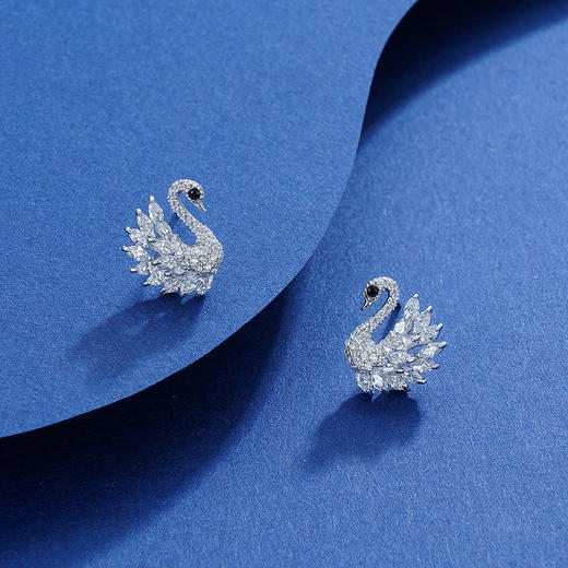 子佩集S925银【双鹄】耳钉【Z11963】天鹅2111 商品图4