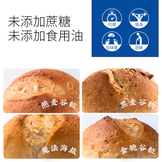 吾双全麦黑全麦法式面包冷冻面团无油早晚西餐燕麦餐包面包预制品 商品图1
