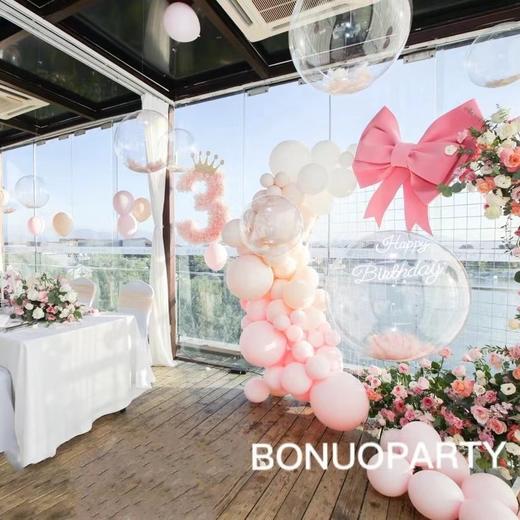 粉色系鲜花气球生日布置 商品图0
