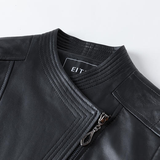EITIE爱特爱冬季新款个性帅气纯色短款皮衣短外套6893523 商品图2