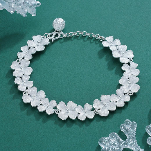 子佩集S990银【婆婆纳】手链【QFSL003】花丝2112 商品图1