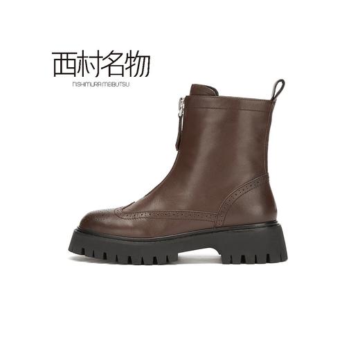西村名物2020秋冬新款短靴女厚底朋克风系带潮流暗黑马丁靴X20DC41951 商品图2