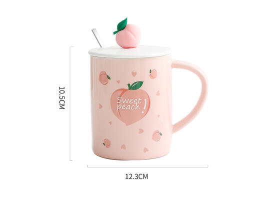 恒度马克杯水蜜桃HD-3135可爱水果杯创意卡通女学生高颜值ins陶瓷咖啡早餐杯子 商品图4