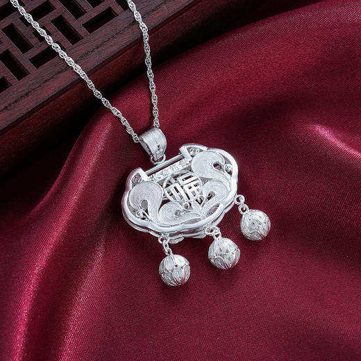 子佩集S990银【富贵花锁】吊坠【QFDZ018】(不含链)花丝2111 商品图2