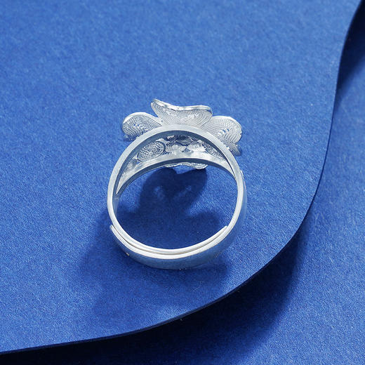 子佩集S990银【冰质蓝心】戒指【MXJZ004】花丝珐琅彩2111 商品图4
