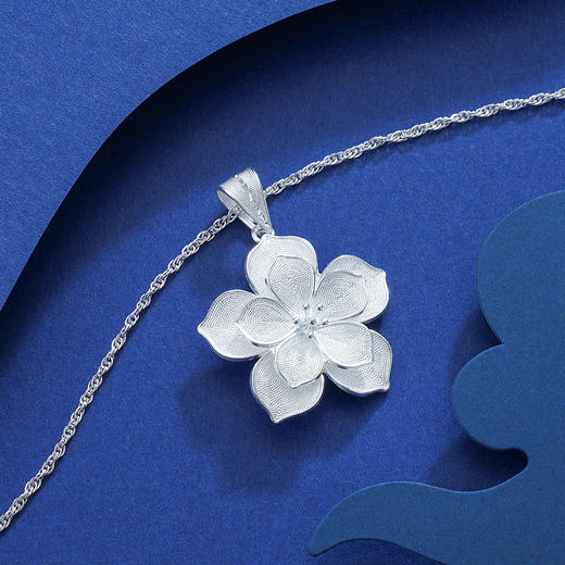 子佩集S990银【若素花】吊坠【MXDZ001】(不含链)花丝2111 商品图2