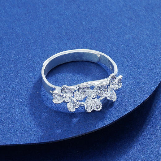 子佩集S990银【伊甸园】戒指【QFJZ001】花丝三叶花2111 商品图2